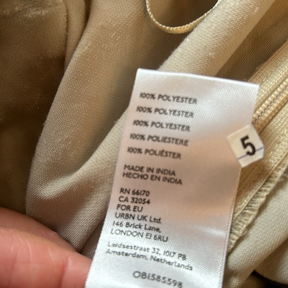 FREE PEOPLE Annalise Velvet Mini Skirt High Rise Side Slit Tan Size 2 - Picture 9 of 9